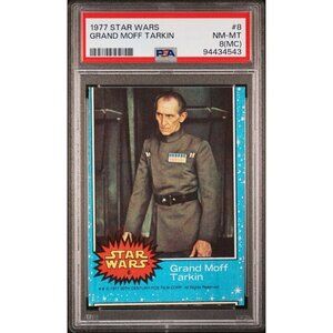 RARE MISCUT PSA 8 1977 Star Wars Trading Card #8 Grand Moff Tarkin